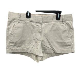 J Crew Tan Flat Front Chino Shorts Sz 12 Cotton